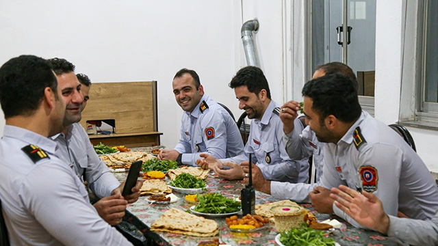 Firefighters gather to have iftar